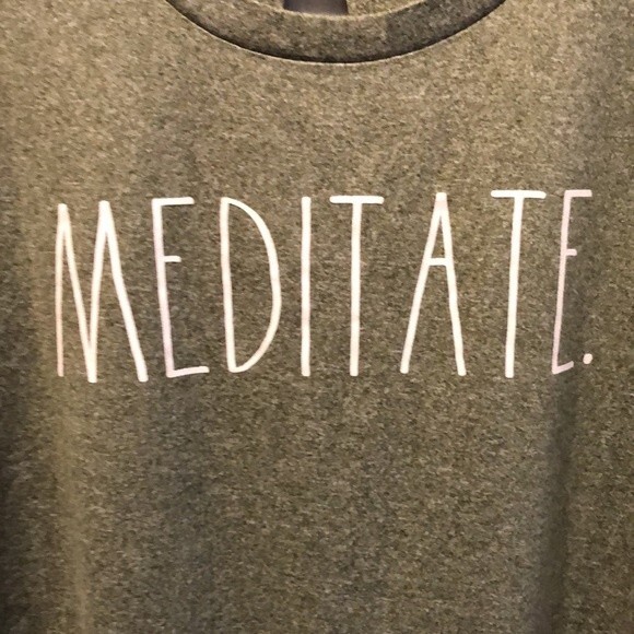 Rae Dunn keyhole longsleeve top size large “MEDITATE” - Picture 8 of 8